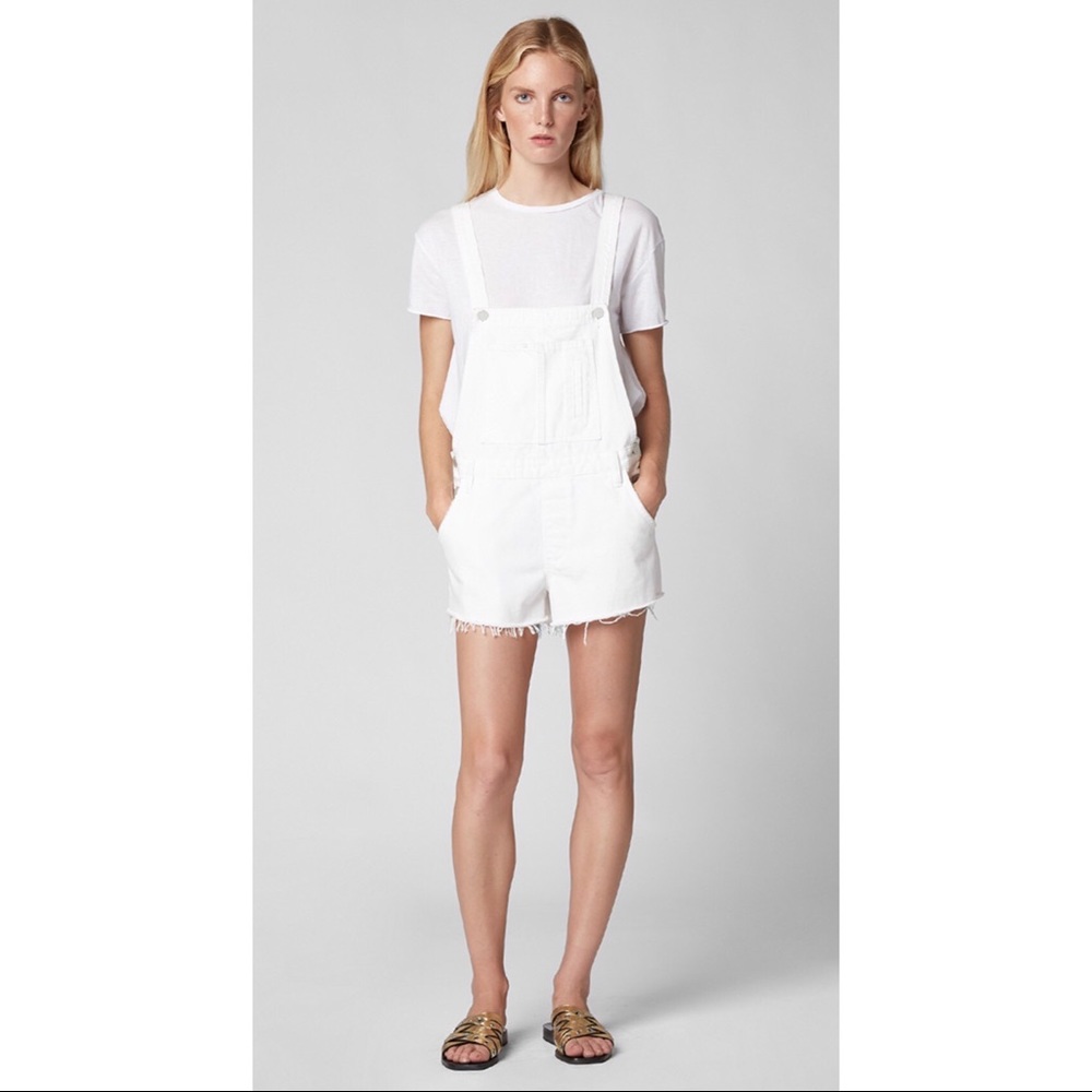 BLANKNYC White denim short overalls